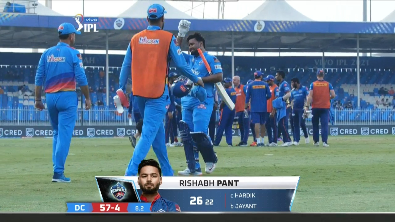 M46: MI vs DC – Rishabh Pant Wicket