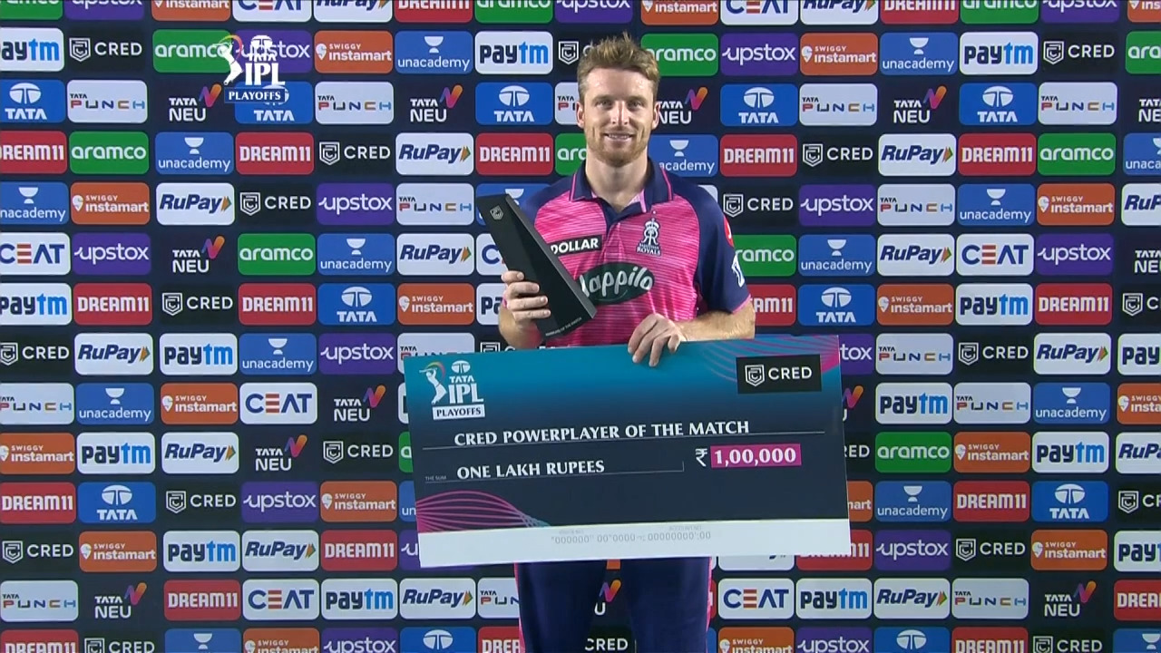 Q2: RR vs RCB – CRED Power Player of the Match – Jos Buttler background