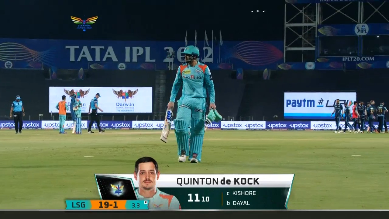 M57: LSG vs GT – Quinton De Kock Wicket