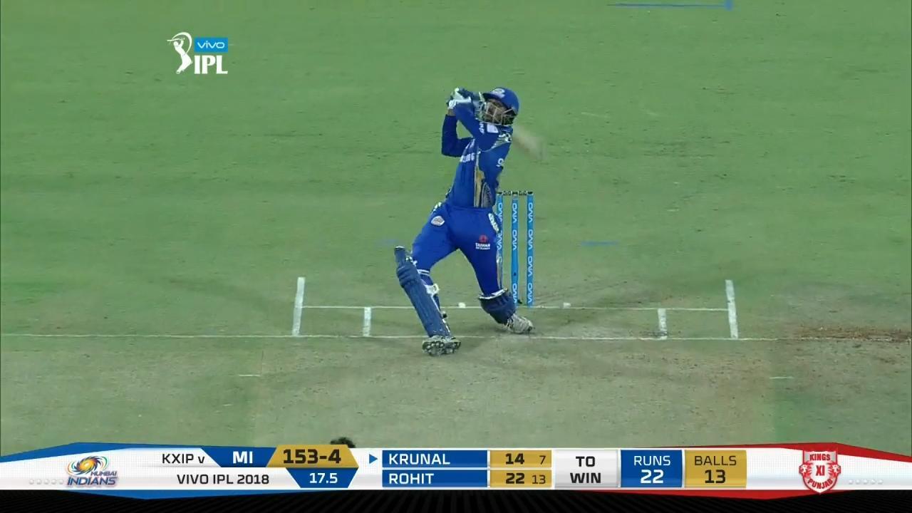 M34: KXIP vs MI – Krunal Pandya Six