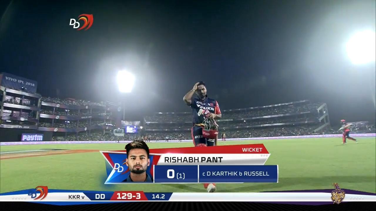 M26: DD vs KKR – Rishabh Pant Wicket