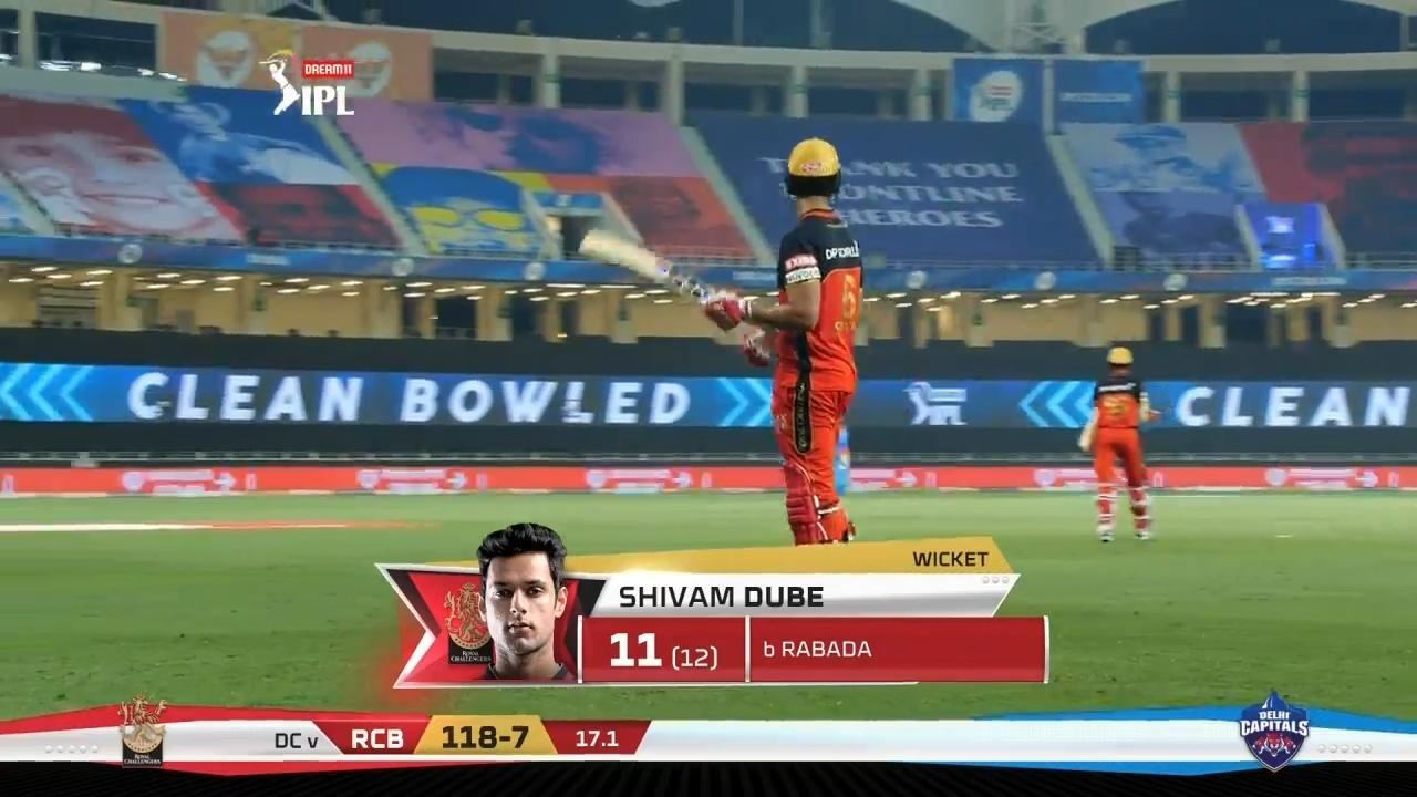 M19: RCB vs DC – Shivam Dube Wicket