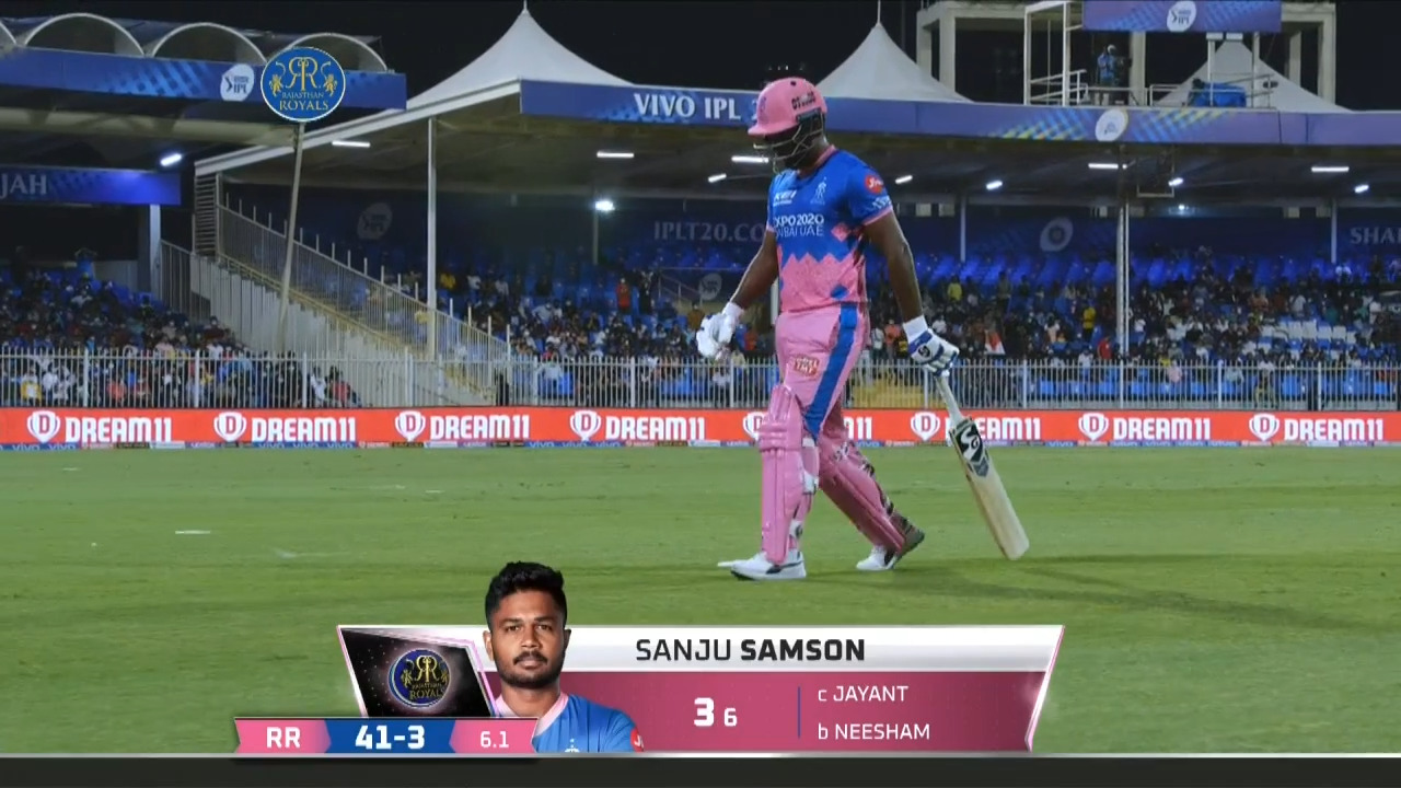 M51: RR vs MI – Sanju Samson Wicket background