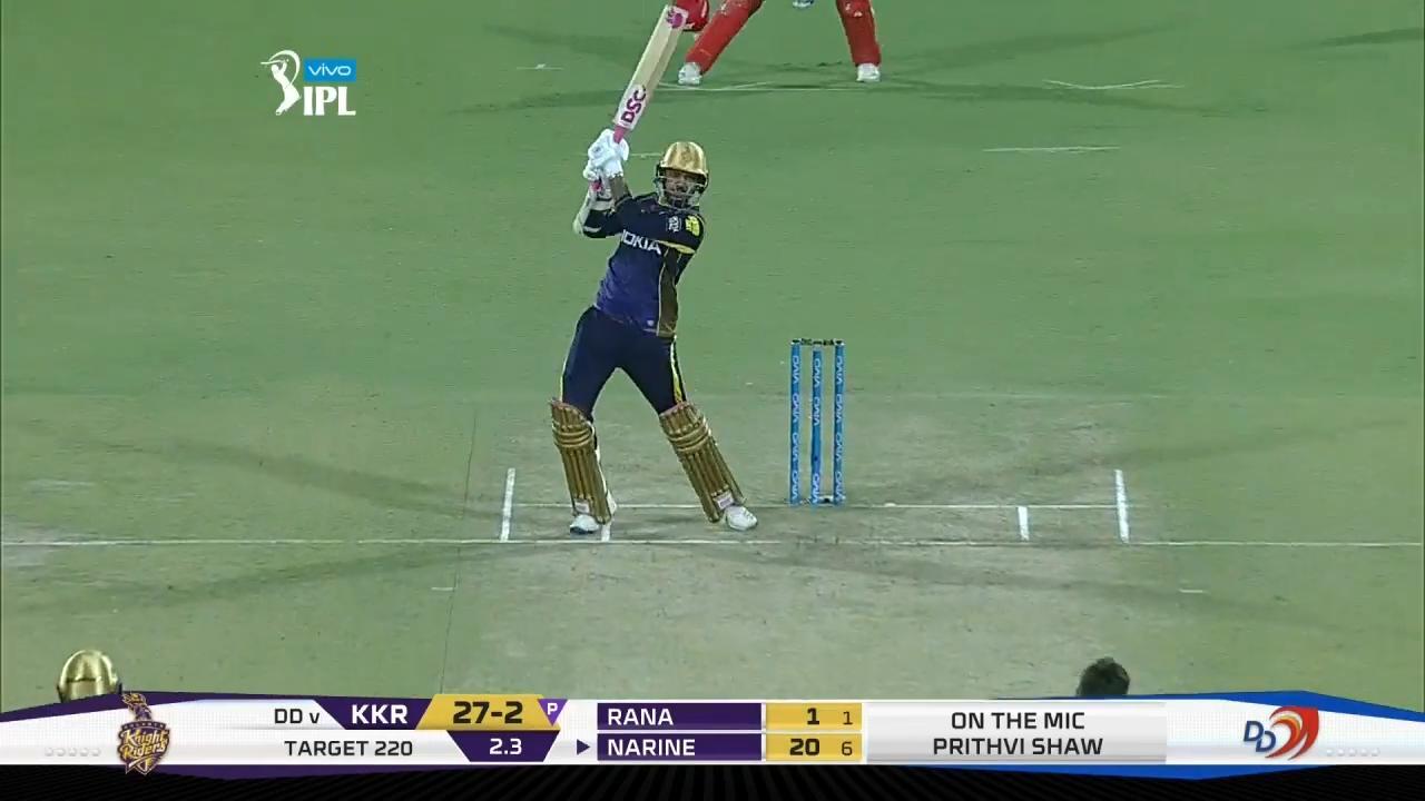 M26: DD vs KKR – Sunil Narine Six background