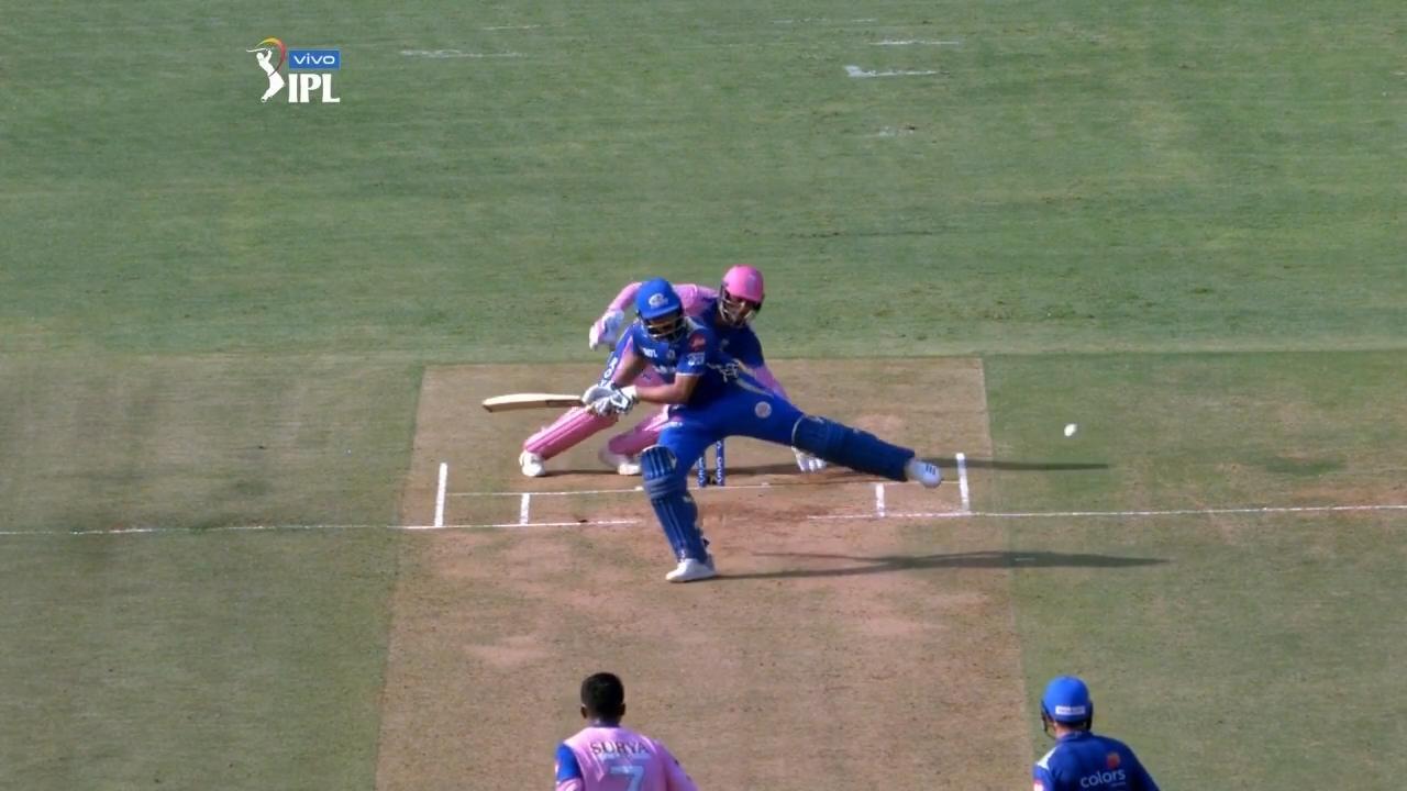 Footy skills that saved Rohit's wicket! background