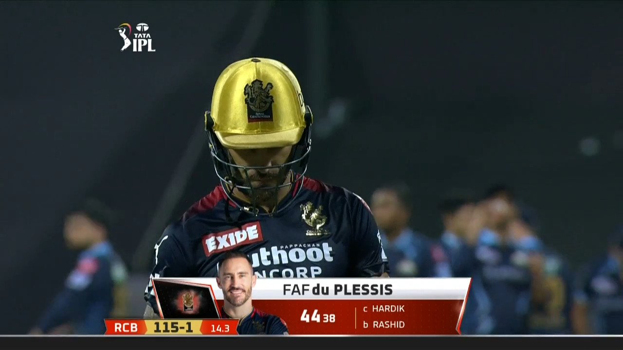 M67: RCB vs GT – Faf Du Plessis Wicket