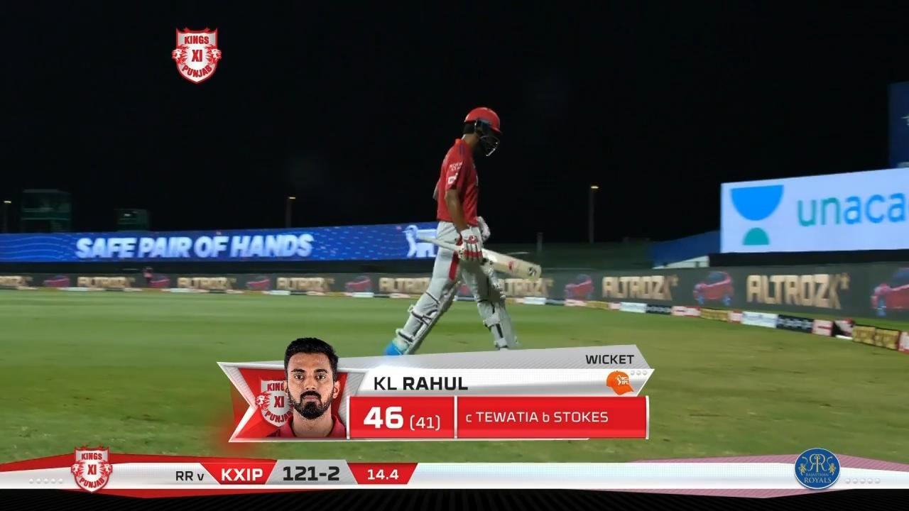 M50: KXIP vs RR – KL Rahul Wicket background