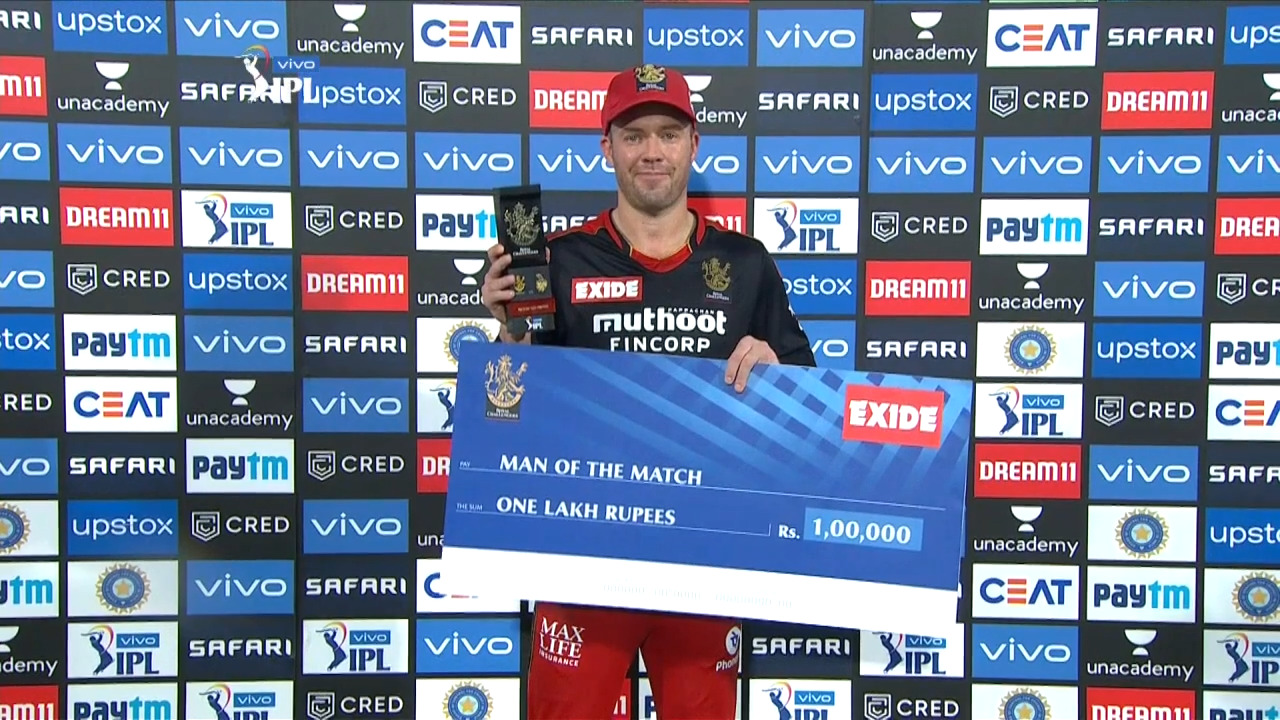 M10: RCB vs KKR – Man of the Match – AB de Villiers
