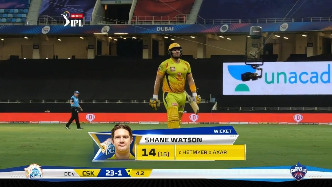 M07: CSK vs DC – Shane Watson Wicket