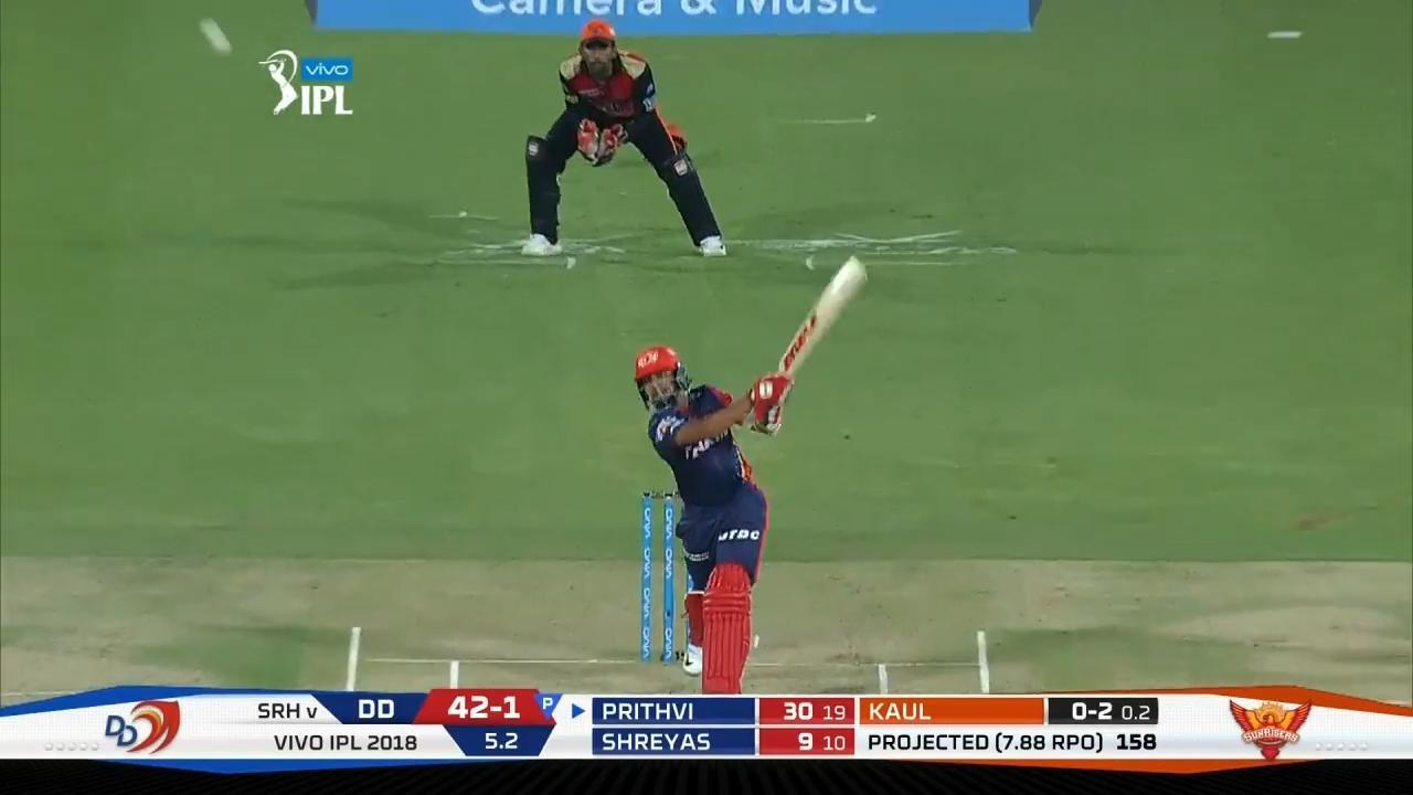 M36: SRH vs DD – Prithvi Shaw Six