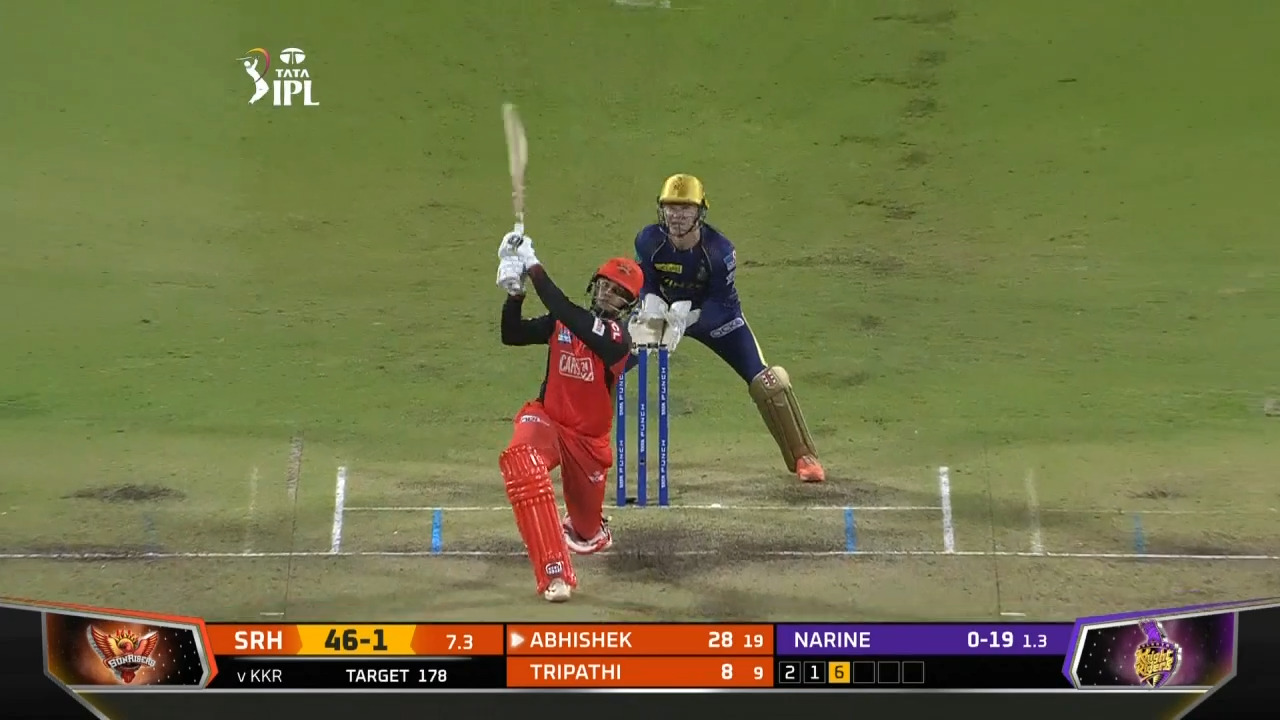 M61: KKR vs SRH – Abhishek Sharma Six