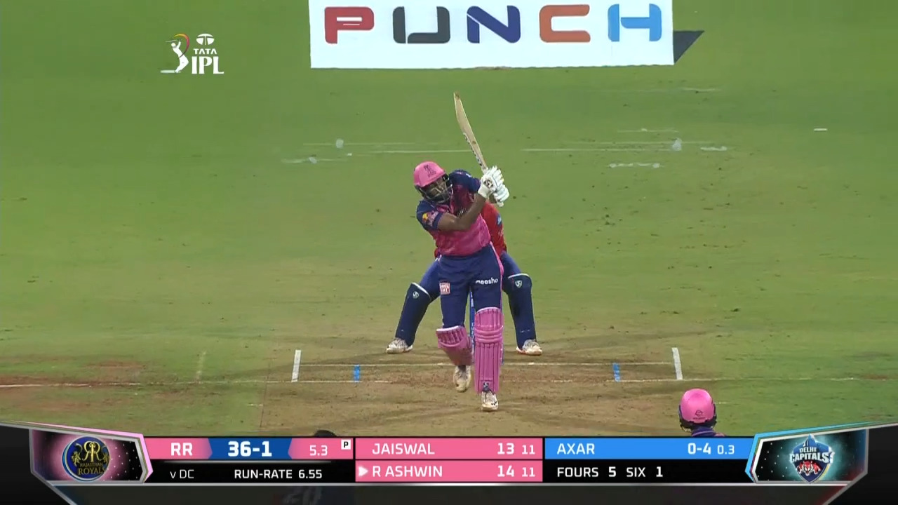 M58: RR vs DC – Ravichandran Ashwin Six