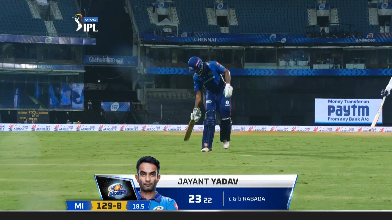 M13: DC vs MI – Jayant Yadav Wicket