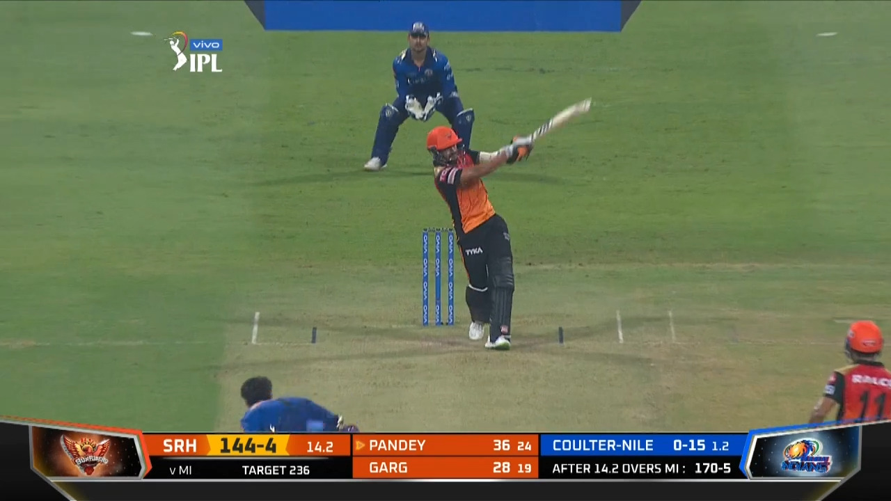 M55: SRH vs MI – Manish Pandey Six