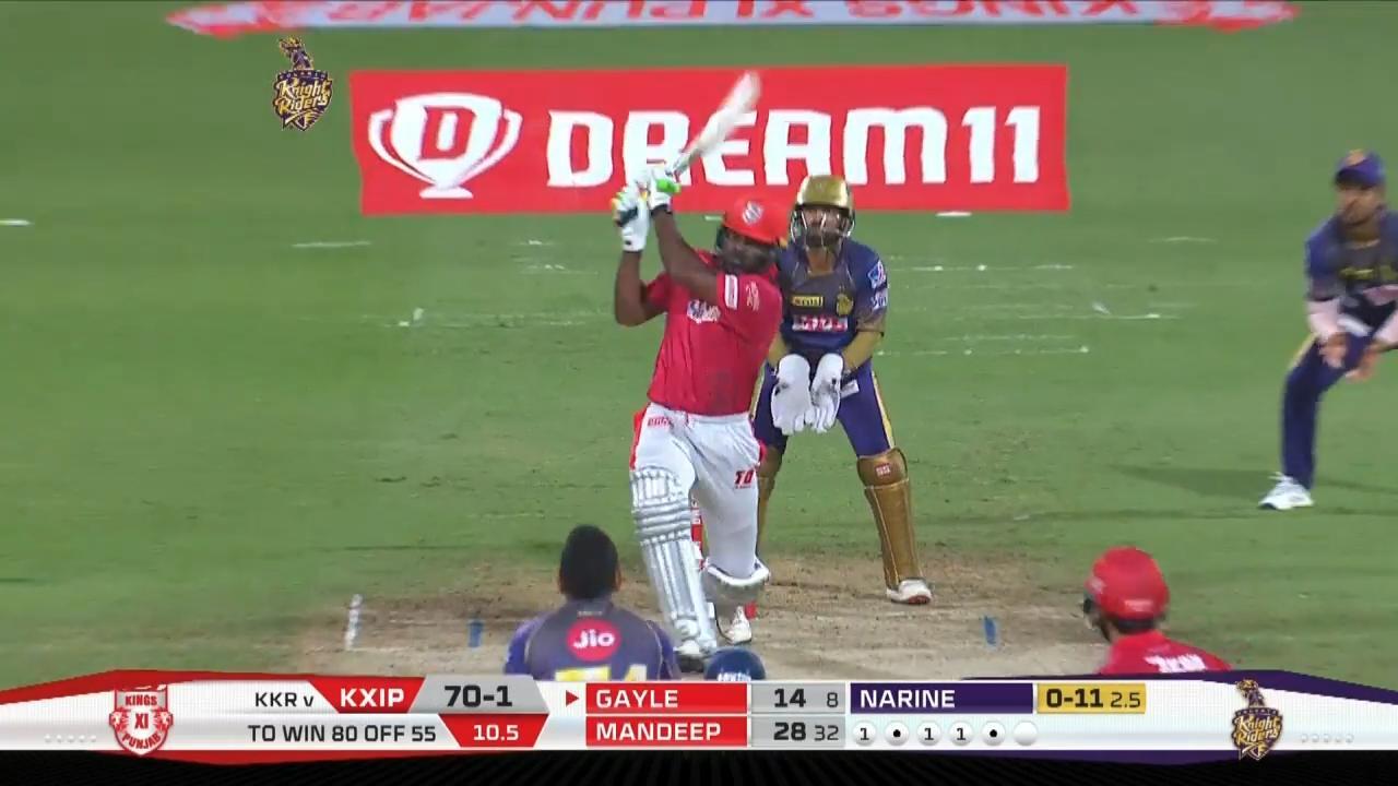 M46: KKR vs KXIP – Chris Gayle Six