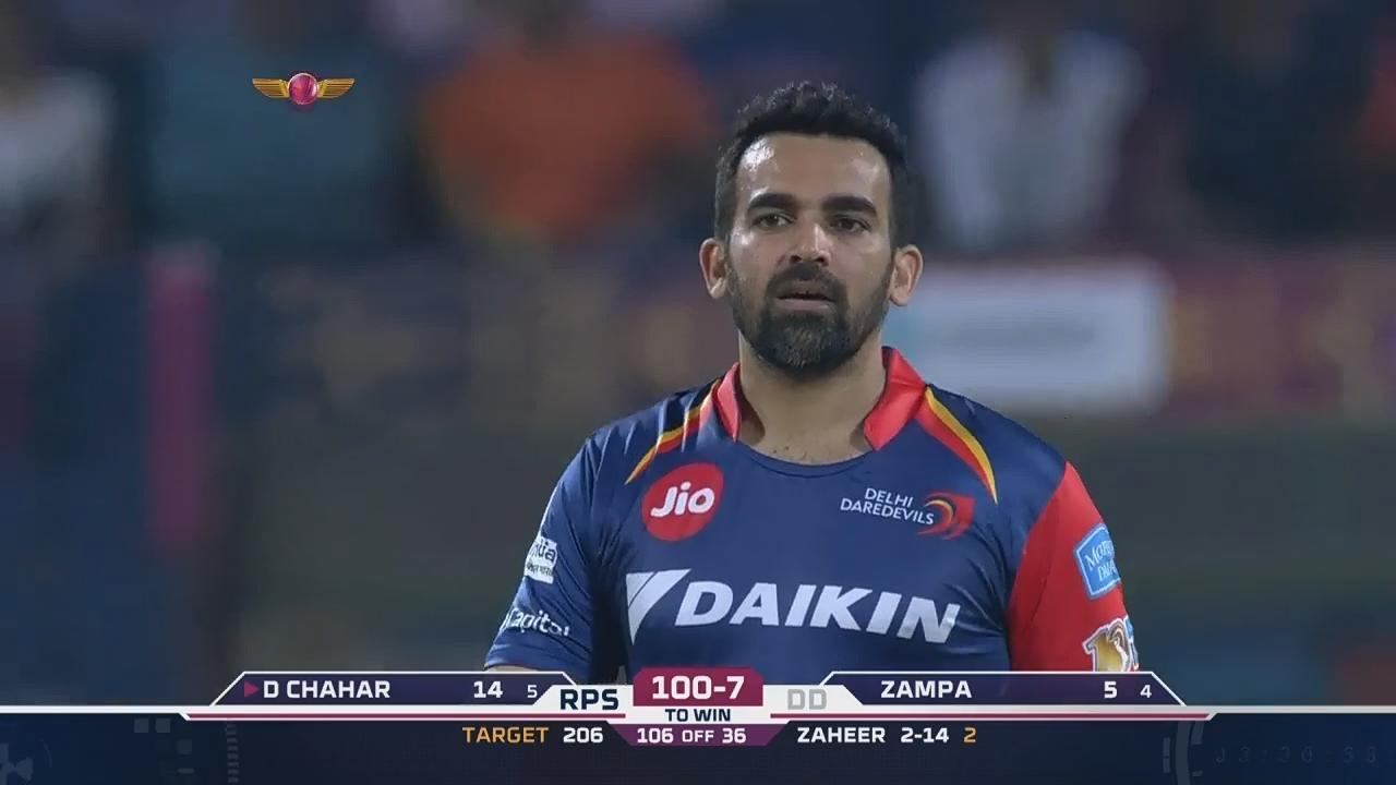 M9: RPS vs DD – Zaheer Khan's tidy spell with 3 wickets