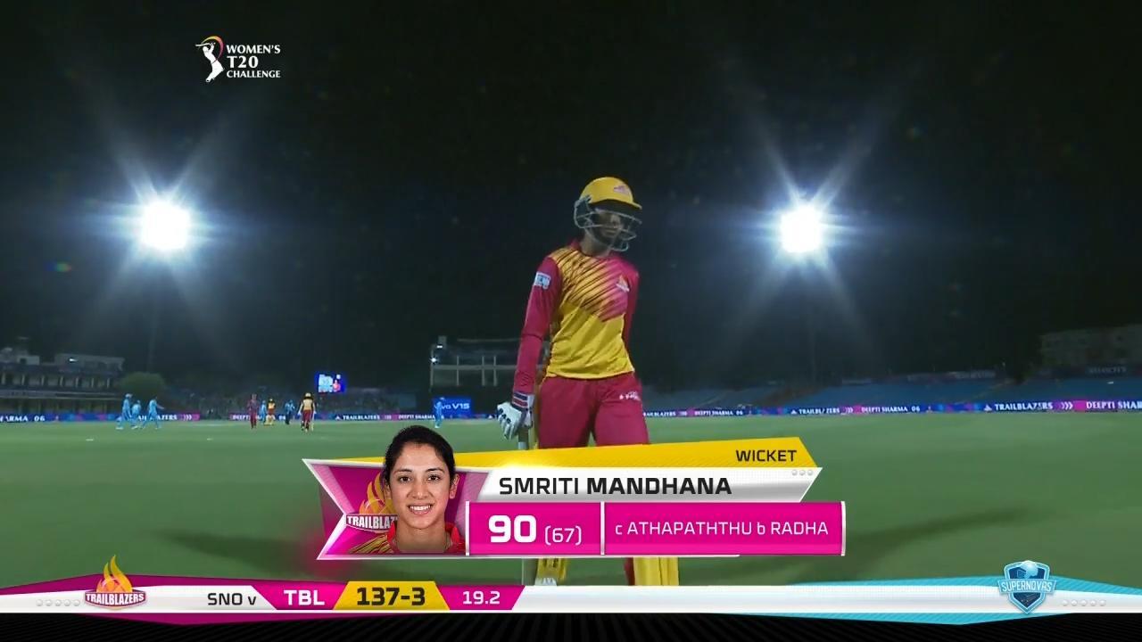 M01: Trailblazers vs Supernovas – Smriti Mandhana Wicket
