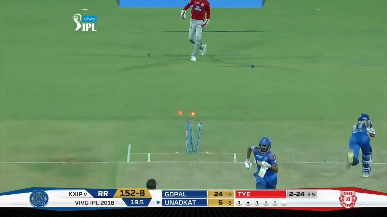 M38: KXIP vs RR – Shreyas Gopal Wicket