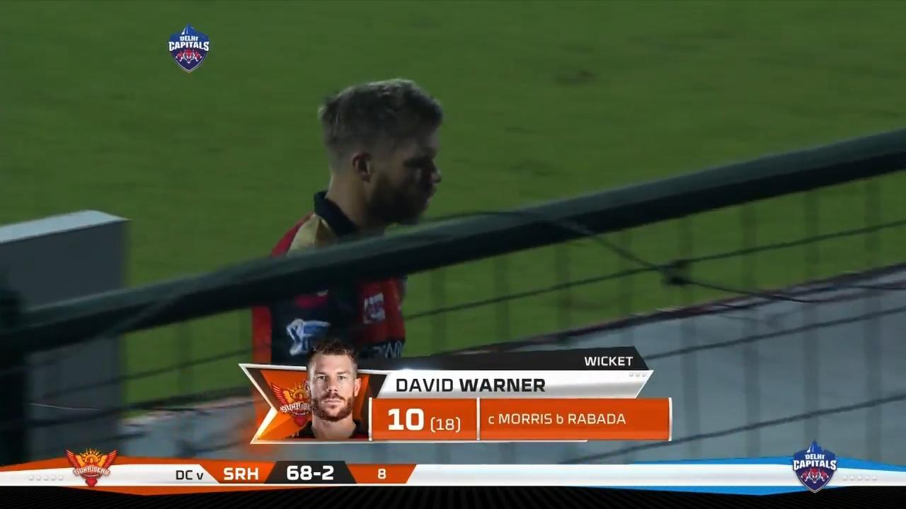 M16: DC vs SRH – David Warner Wicket
