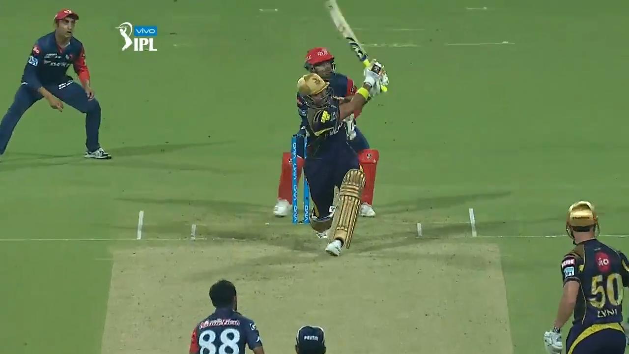 M13: KKR vs DD – Robin Uthappa Six