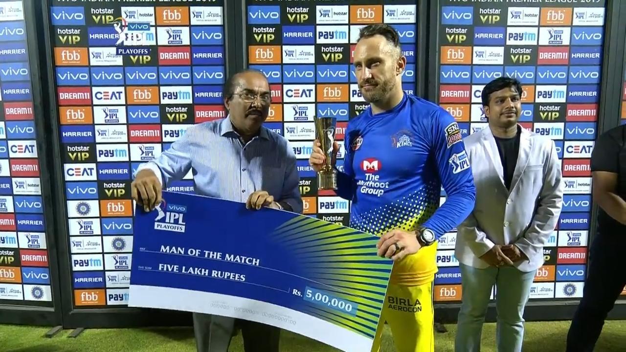 Q2: CSK vs DC – Man of the Match – Faf du Plessis