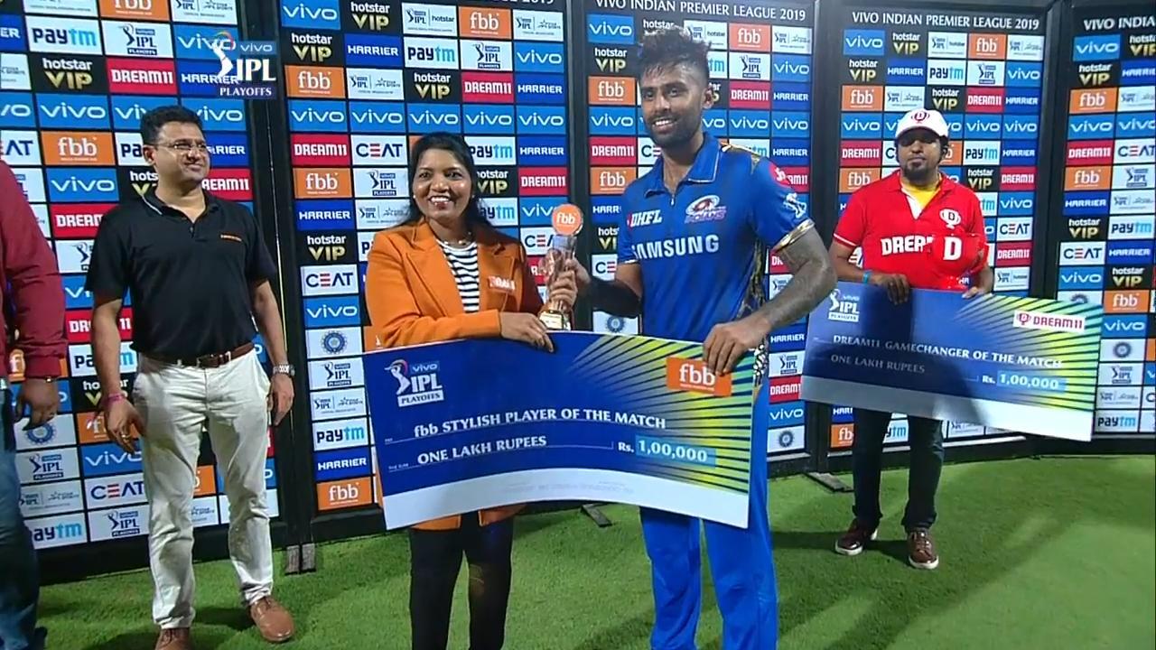 Q1: MI vs CSK – fbb Stylish Player of the Match – Suryakumar Yadav background