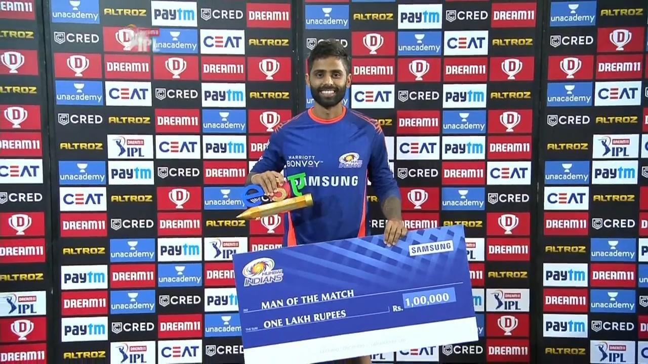 M20: MI vs RR – Man of the Match – Suryakumar Yadav