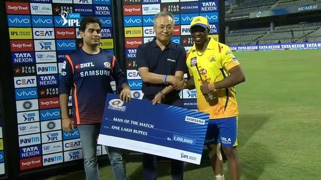 M01: MI vs CSK – Man of the Match – Dwayne Bravo