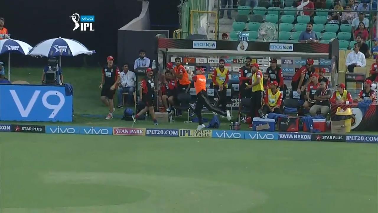 McCullum drops Parthiv’s SIX in RCB’s dugout