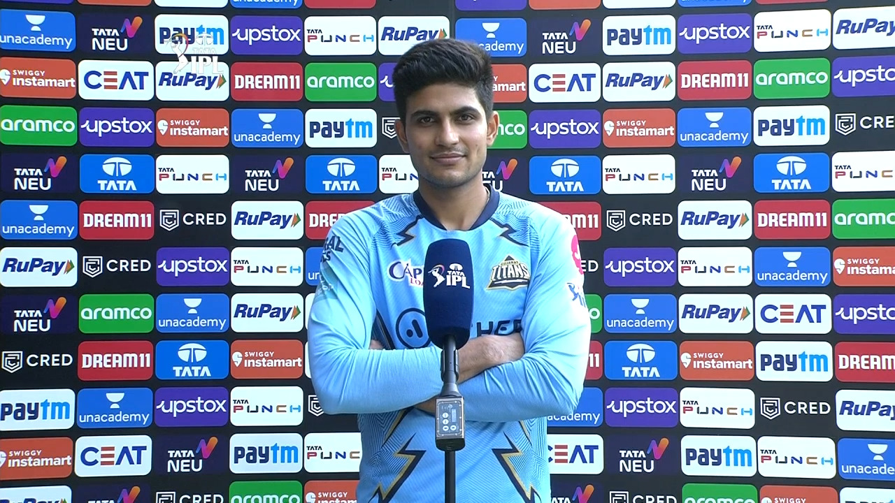 M67: RCB vs GT – Shubman Gill Interview background