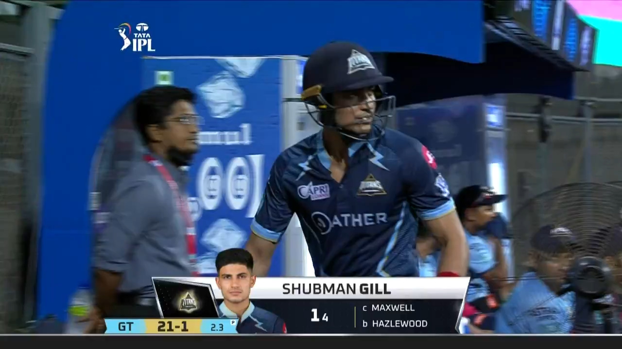 M67: RCB vs GT – Shubman Gill Wicket background
