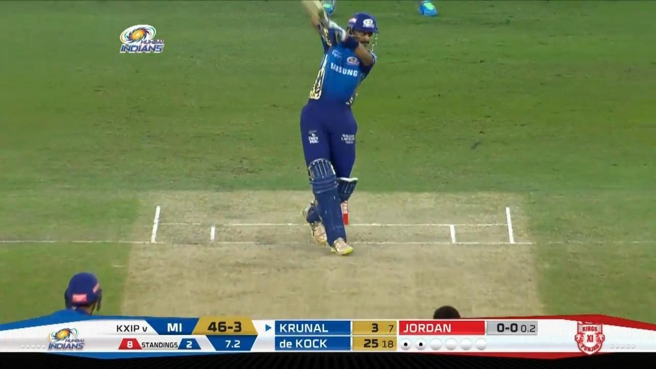 M36: MI vs KXIP – Krunal Pandya Six background