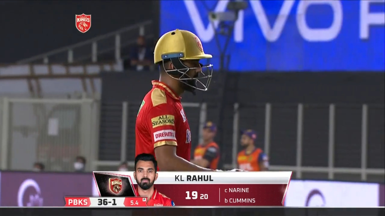 M21: PBKS vs KKR – KL Rahul Wicket background