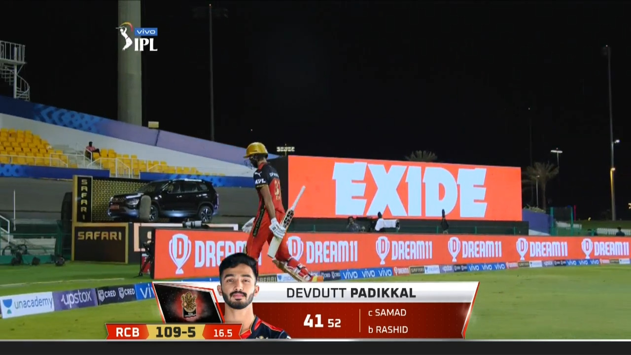 M52: RCB vs SRH – Devdutt Padikkal Wicket