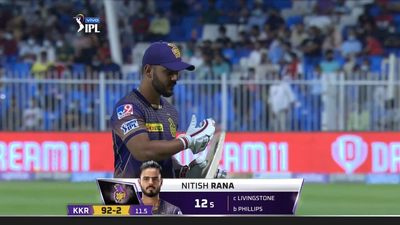 M54: KKR vs RR – Nitish Rana Wicket