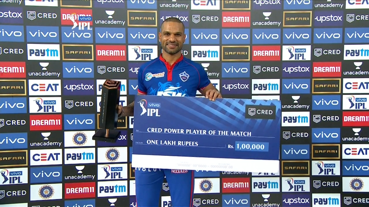 M50: DC vs CSK – CRED Power Player of the Match – Shikhar Dhawan