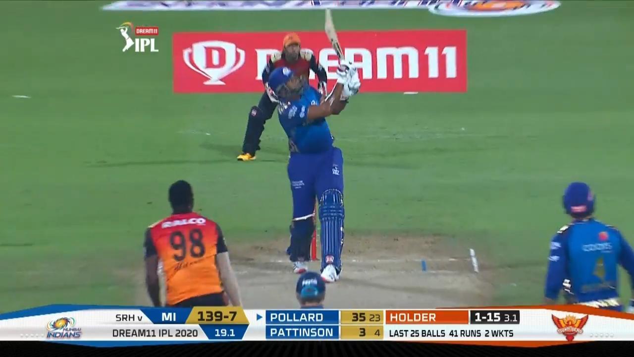 M56: SRH vs MI – Kieron Pollard Six