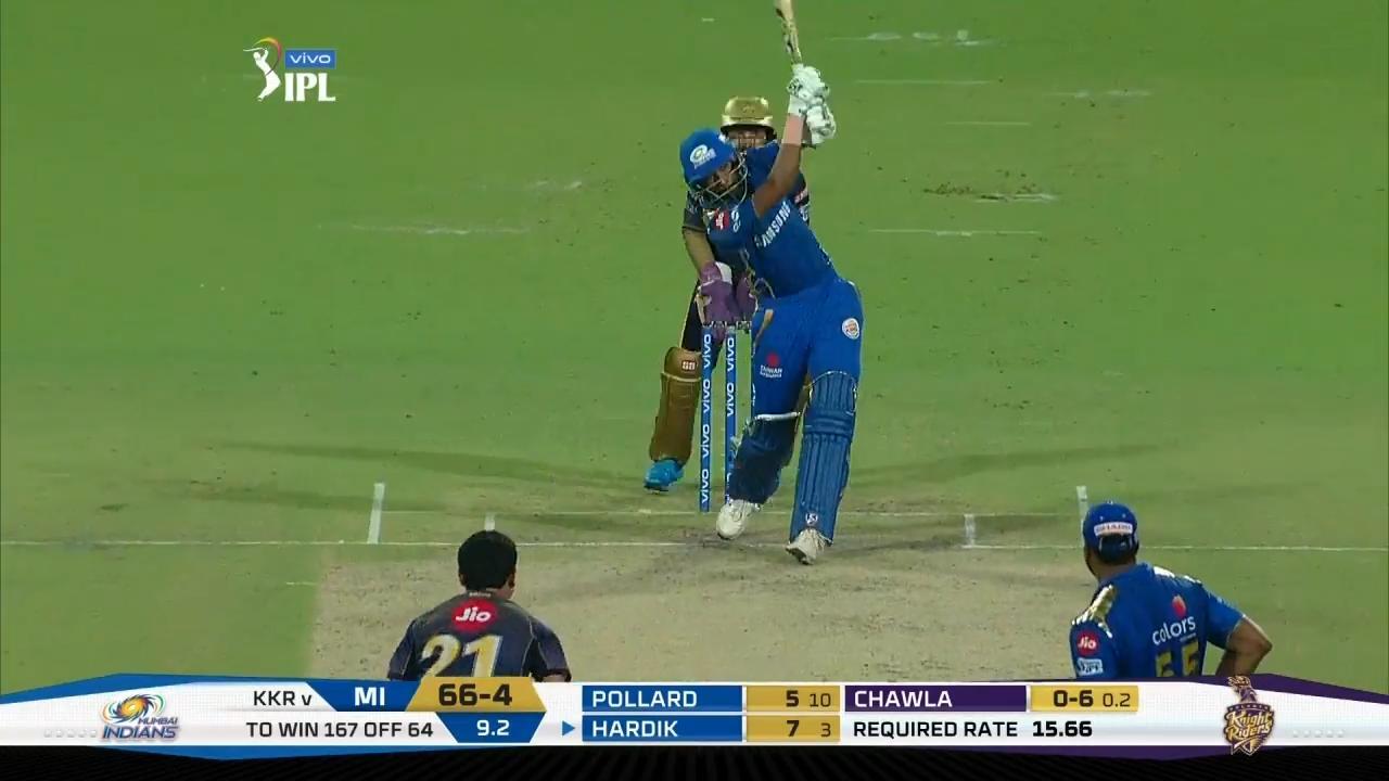 M47: KKR vs MI – Hardik Pandya Six