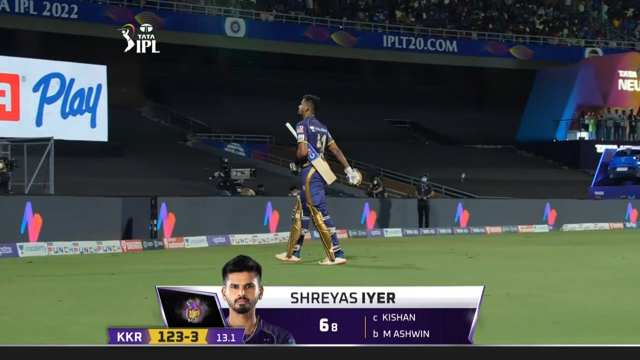 M56: MI vs KKR – Shreyas Iyer Wicket