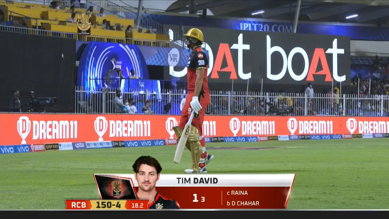 M35: RCB vs CSK – Tim David Wicket