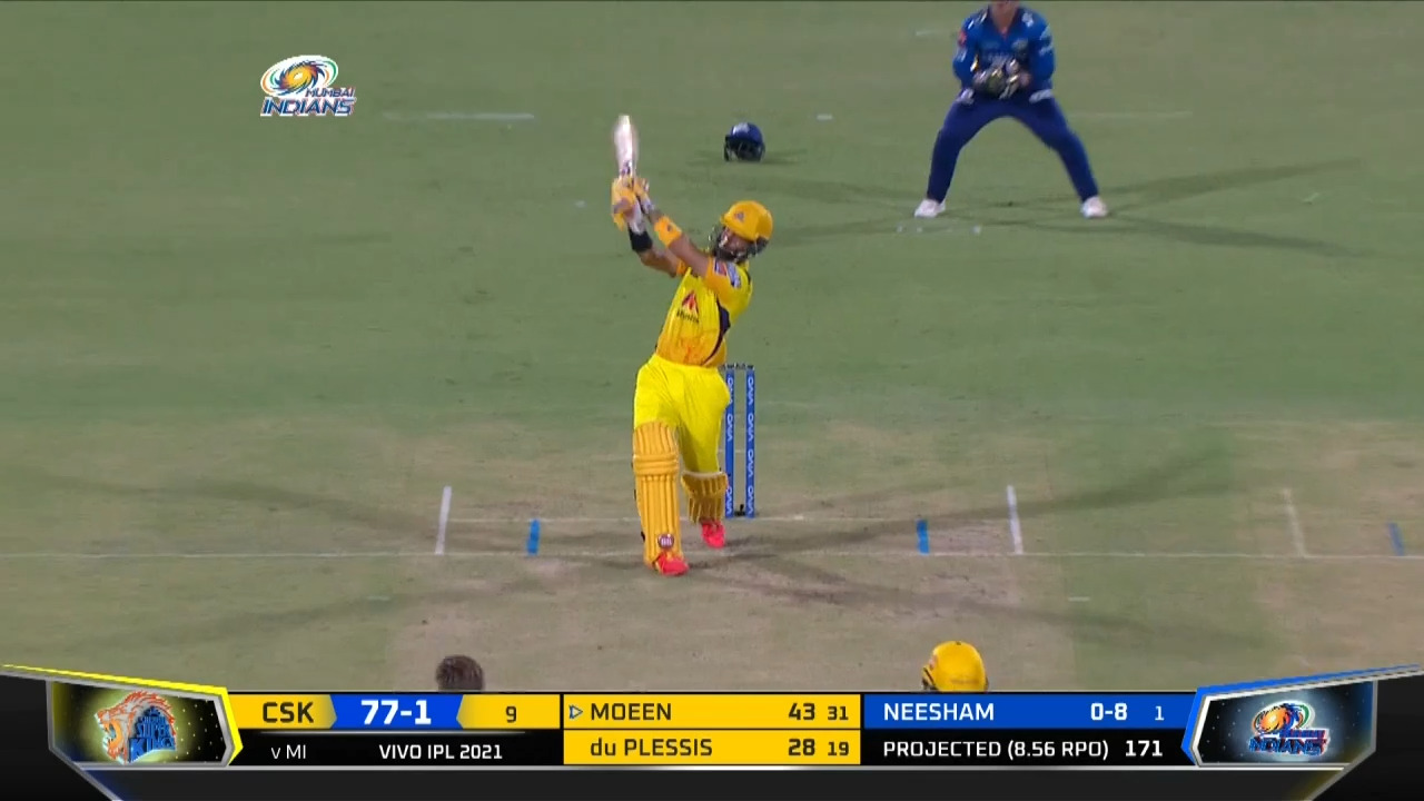 M27: MI vs CSK – Moeen Ali Six