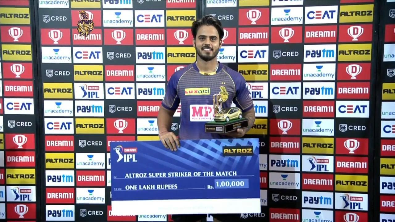 M08: KKR vs SRH – Altroz Super Striker of the Match – Nitish Rana background
