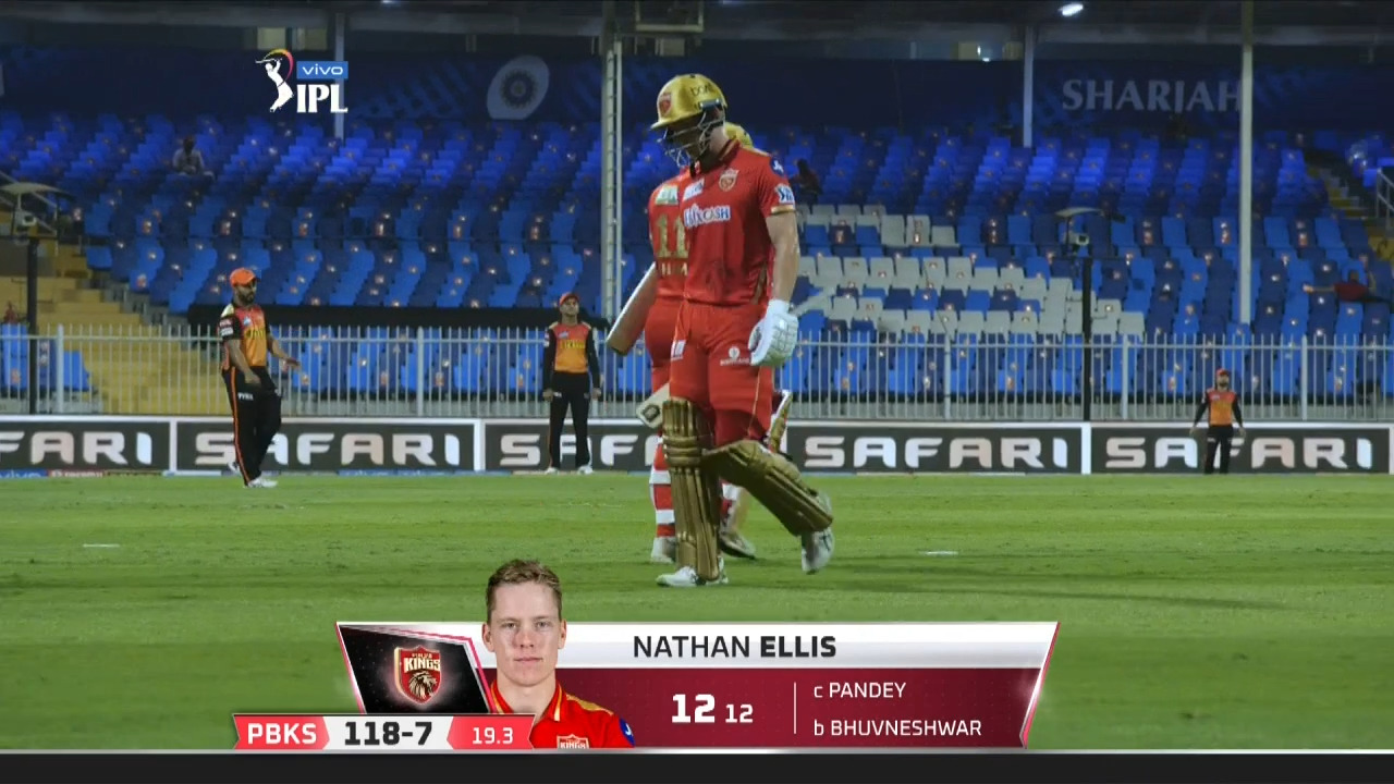M37: SRH vs PBKS – Nathan Ellis Wicket background