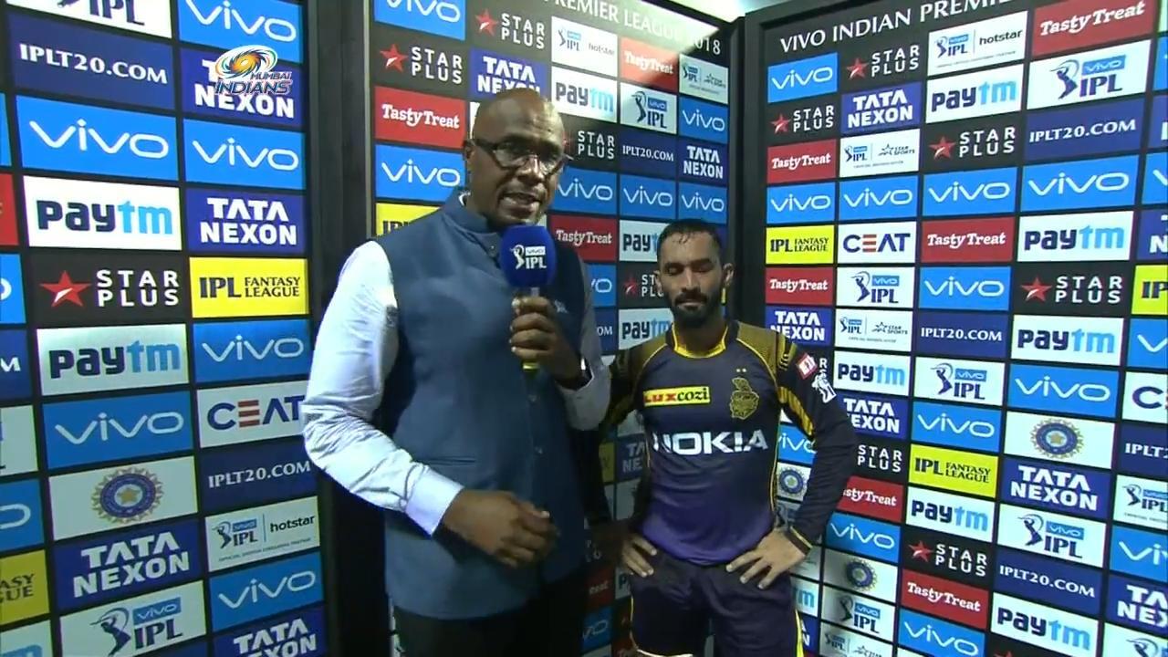 M37: MI vs KKR – Dinesh Karthik Interview background