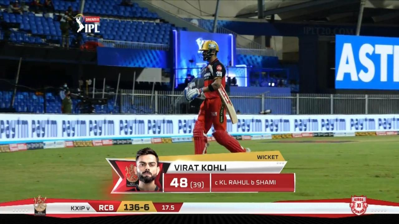 M31: RCB vs KXIP – Virat Kohli Wicket
