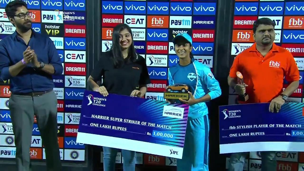 M03: Supernovas vs Velocity – Harrier Super Striker of the Match – Jemimah Rodrigues background