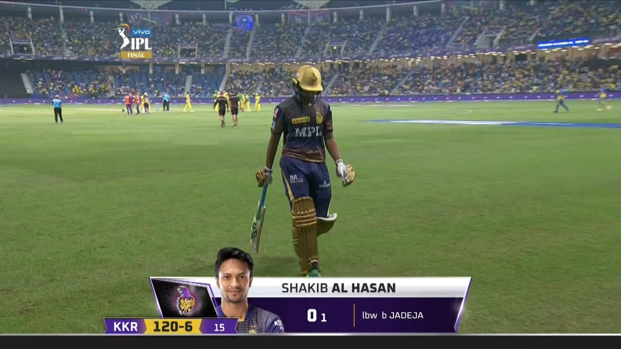 Final: CSK vs KKR – Shakib Al Hasan Wicket