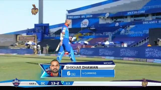 M42: KKR vs DC – Shikhar Dhawan Wicket