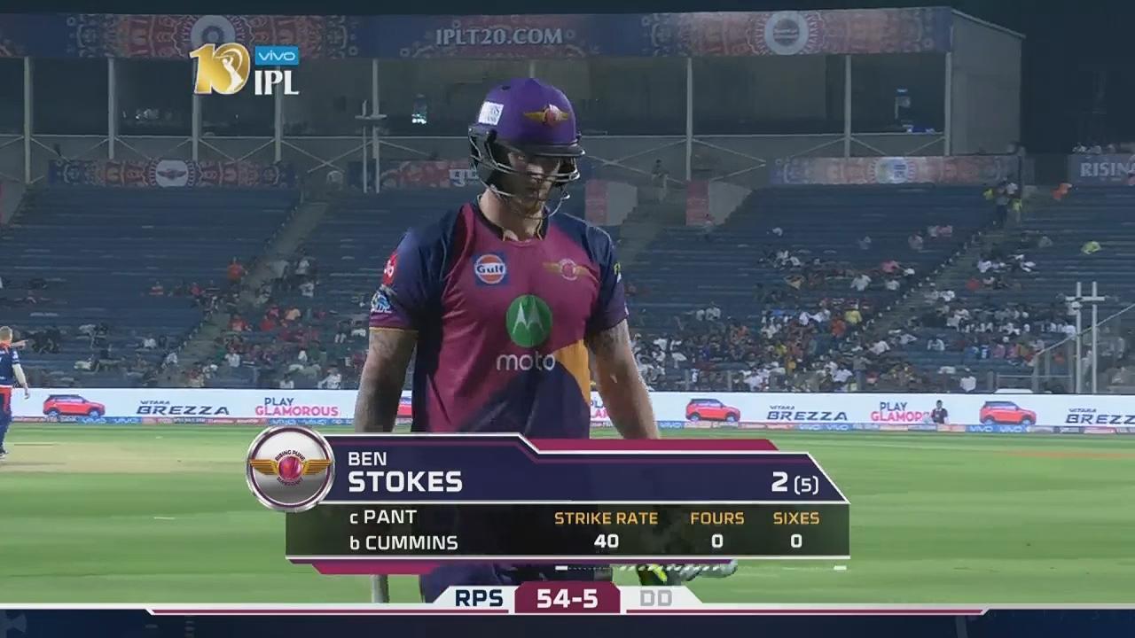 M9: RPS vs DD – Ben Stokes Wicket