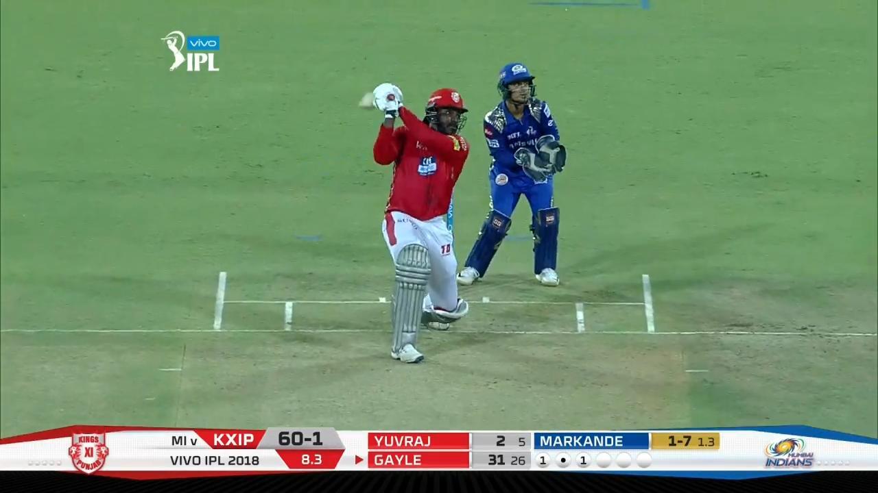 M34: KXIP vs MI – Chris Gayle Six